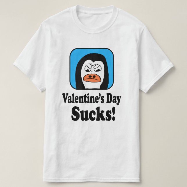 Valentine's Day Sucks Penguin T Shirt (Design framsida)