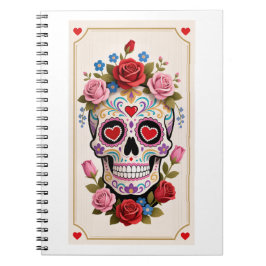 Valentines Day Sugar Skull Notebook Anteckningsbok