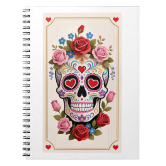 Valentines Day Sugar Skull Notebook Anteckningsbok