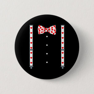 Valentines day Suspenders and Hearts Bow Tie Boys Knapp