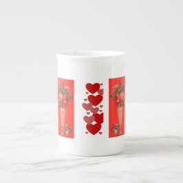 Valentines day Sweeping Heart Romantic Ro Vas Benporslin Mugg