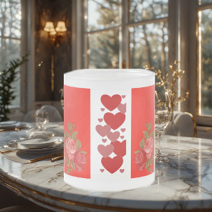 Valentines day Sweeping Hearts Romantic Ro Frostad Glasmugg