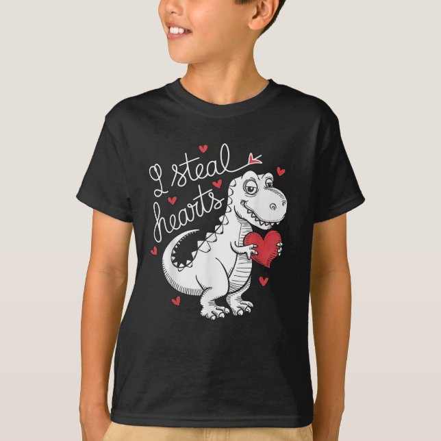 Valentines day T Rex Dinosaur-ledningshjärnar Shirt (Framsida)
