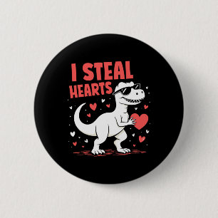 Valentines day T-rex I Steal Hearts Dinosaur Kärle Knapp