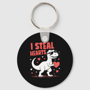 Valentines day T-rex I Steal Hearts Dinosaur Kärle Nyckelring