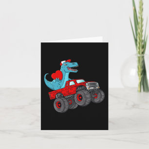 Valentines day T Rex Riding Monster Lastbil Småbar Kort