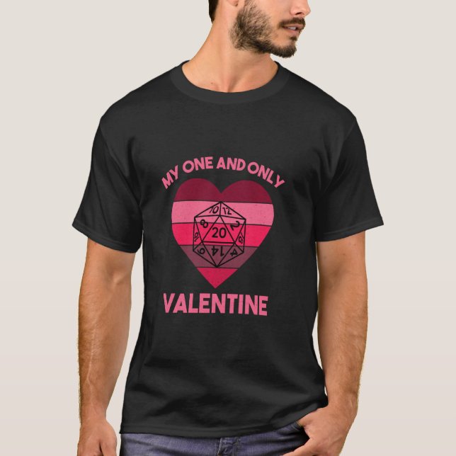 Valentines day Tabletop Dungeon Öga Rpg Dice Drago T Shirt (Framsida)