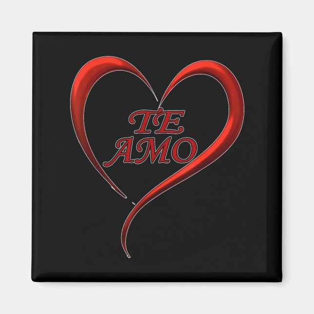 Valentines Day Te Amo Spani-shirt  Magnet (Framsidan)