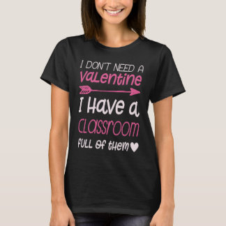 Valentine's Day Teacher Cute Arrow Heart Pink Clas T Shirt