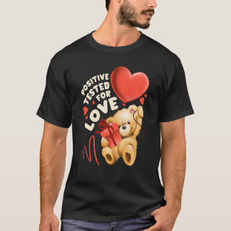 Valentine's day teddy bear with heart balloon t shirt