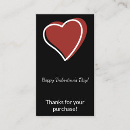 Valentine's Day Thanks for Your Purchase Visitkort