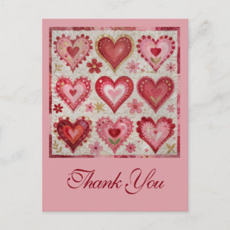 Valentine's Day Themed Quilting Pattern Patchwork Vykort