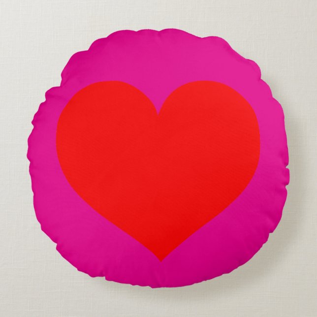 VALENTINE'S DAY THROW PILLOW PINK ROUND RUND KUDDE (Framsidan)