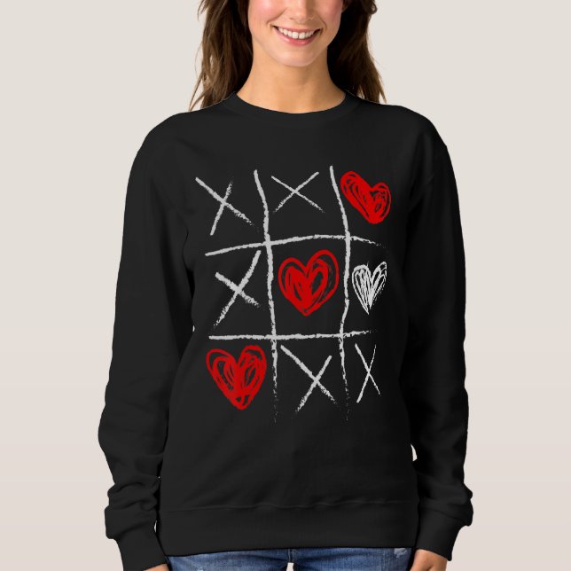Valentine's Day Tic Tac Toe Valentine Cute Heart T Shirt (Framsida)