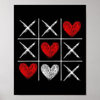 Valentines Day Tic-tac-toe Xo-xo Funny Valentine G Poster