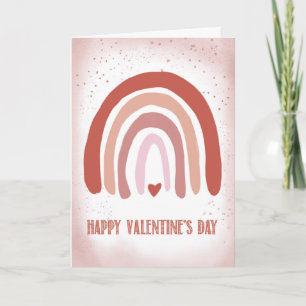 Valentines day till Kärlek Hand målad mjuk Rosa Kort