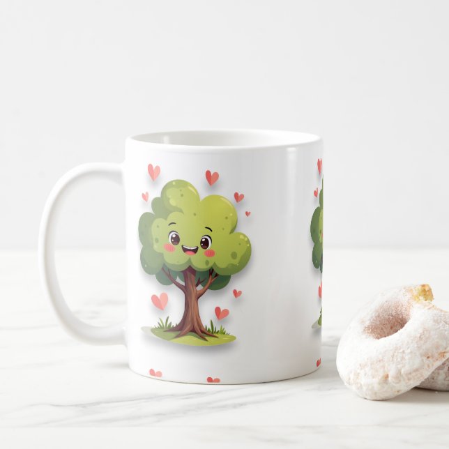 Valentine's Day Tree Red Hearts Mugs Kaffemugg (Med munk)