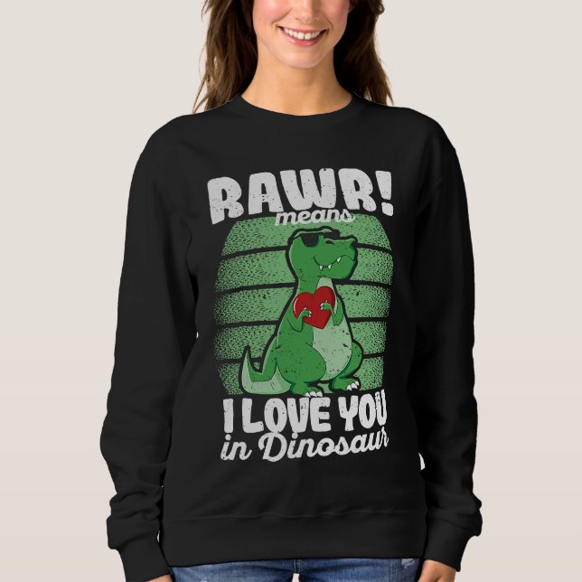 Valentine's Day Trex  Rawr Means I Love You In Din T Shirt (Framsida)