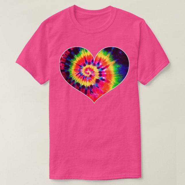 Valentines day Tye Dye Heart Kärlek T Shirt (Design framsida)