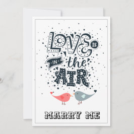 Valentines day Typografi Valentine Marry Me Julkort