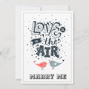 Valentines day Typografi Valentine Marry Me Julkort