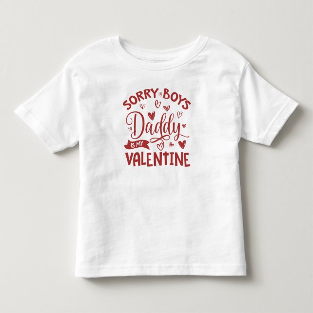 Valentines day... Tyvärr är pappa min Alla hjärtan T Shirt (Framsida)