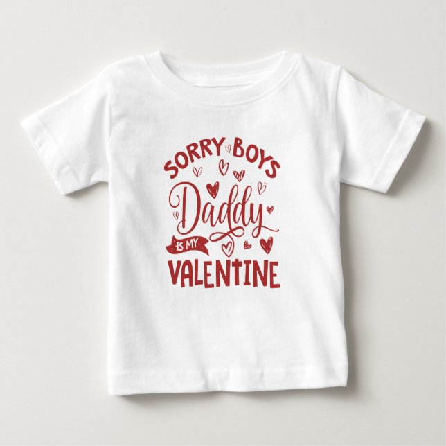 Valentines day... Tyvärr är pappa min Alla hjärtan T Shirt (Framsida)
