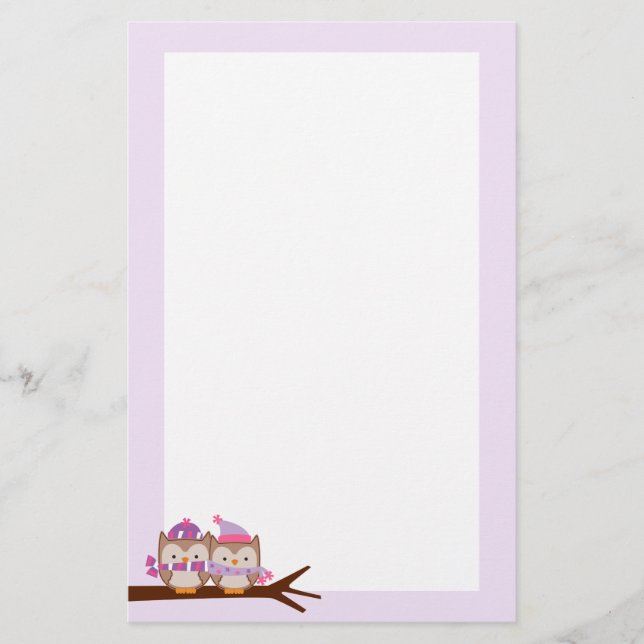 Valentines day Uggla Brevpapper (Framsida)