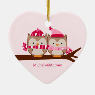 Valentines day Uggla Julgransprydnad Keramik