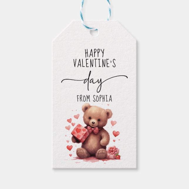 Valentines day vackra björn Märkre Presentetikett (Framsidan)