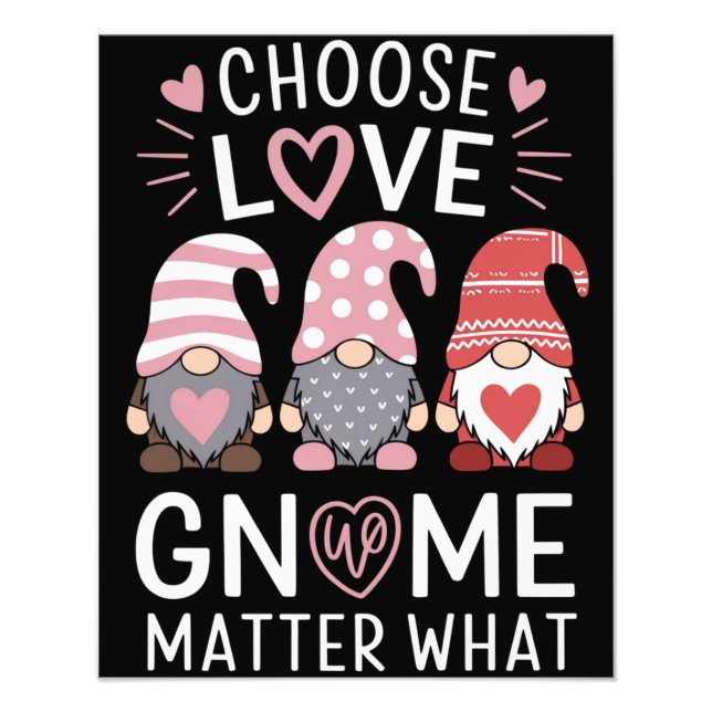 Valentines day väljer Kärlek Gnome Matter vad Fototryck (Framsidan)