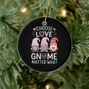 Valentines day väljer Kärlek Gnome Matter vad Julgransprydnad Keramik