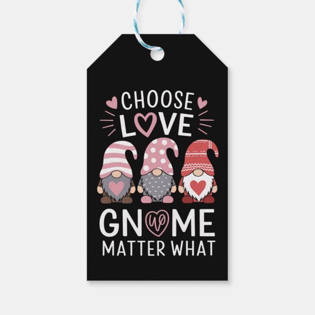 Valentines day väljer Kärlek Gnome Matter vad Presentetikett (Baksidan)