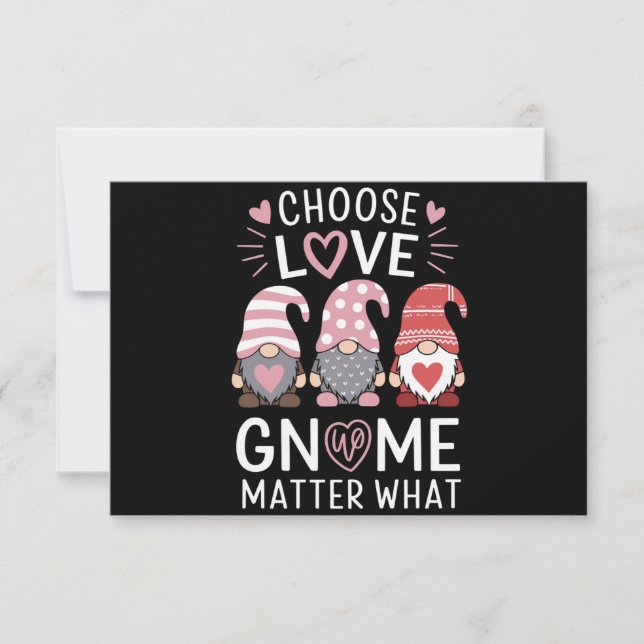 Valentines day väljer Kärlek Gnome Matter vad Tack Kort (Framsida)