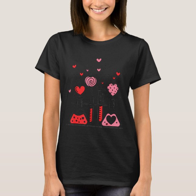 Valentines Day Vibes Science Teacher 100 Days Of S T Shirt (Framsida)