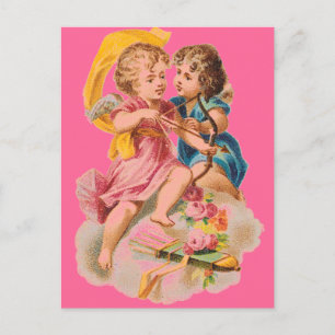 VALENTINES DAY VICTORIAN ERA CUPID KÄRLEK POSTKORT HELG VYKORT