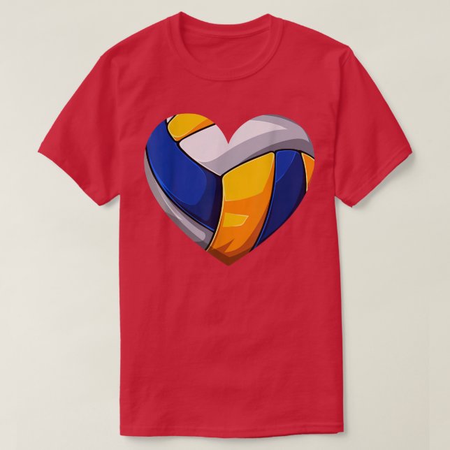 Valentines day Volleyball Älskare Kärlek Hearts Ma T Shirt (Design framsida)