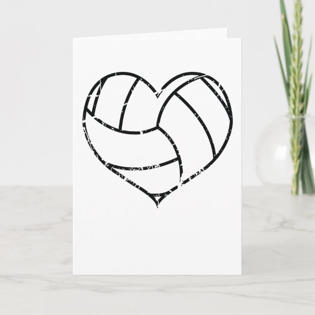 Valentines day Volleyball Heart Grunge Manar Kvinn Kort (Framsida)