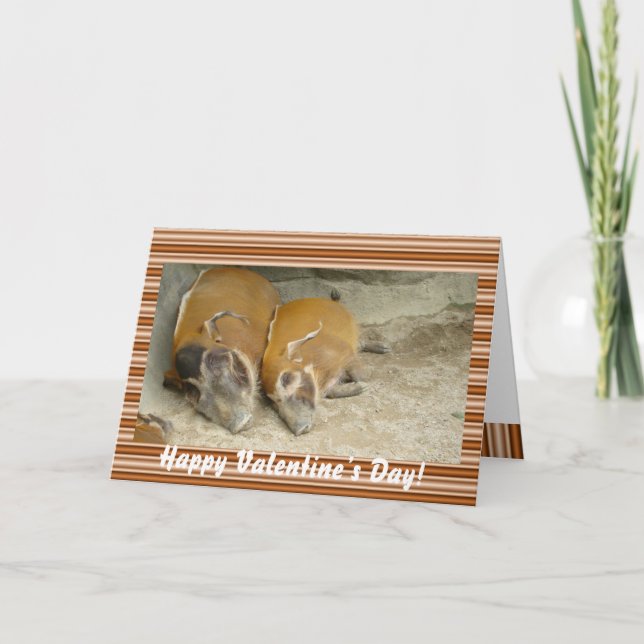 Valentine's day_ warthog Card Helgkort (Framsida)