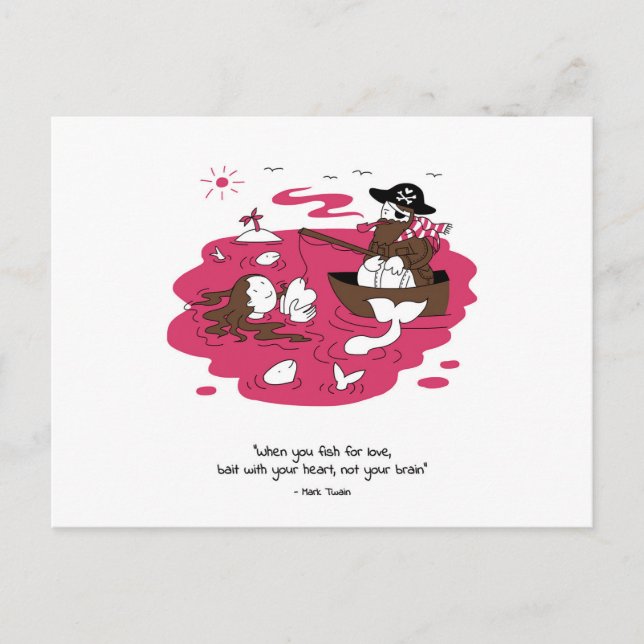 Valentine's Day - When you fish for love Vykort (Framsida)