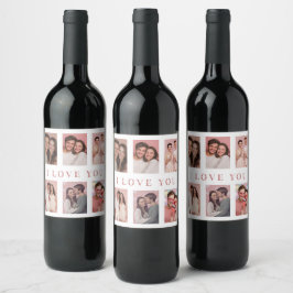 Valentine's Day Wine Labels | Custom Couple Photos Vinflaska Etikett