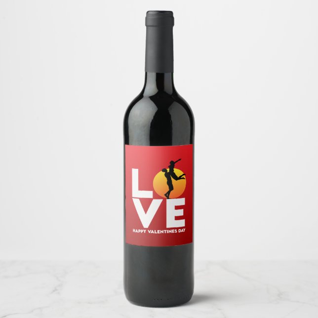 Valentine's Day, wine 🍷 labels 🍷 Vinflaska Etikett (Framsida)