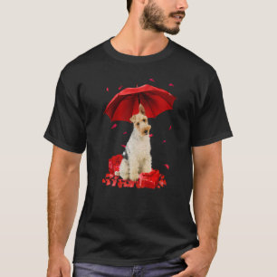 Valentines day Wire Fox Terrier Umbrella Heart Val T Shirt