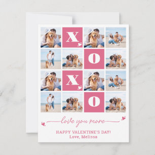 Valentines day XOXO Modern Rosa 12 Fotokollage Julkort