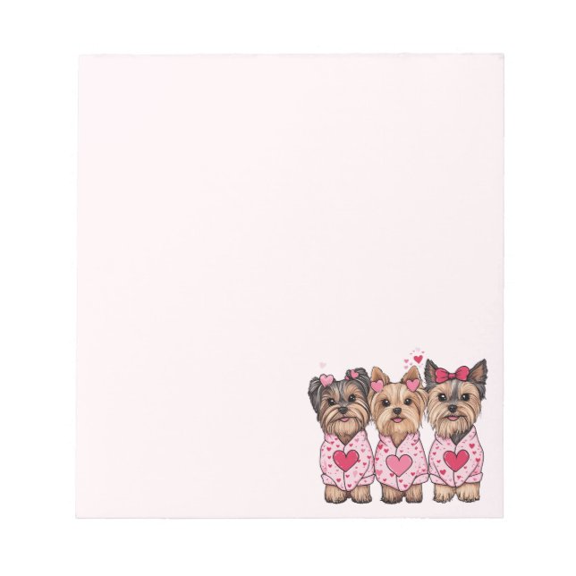 Valentines day Yorkie Hundar Anteckningsblock (Framsida)