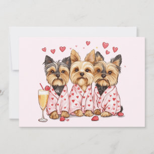 Valentines day Yorkie Hundar Julkort