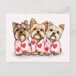 Valentines day Yorkshire Terrier Hundar Helg Vykort