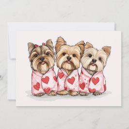 Valentines day Yorkshire Terrier Hundar Julkort