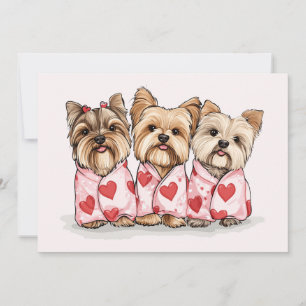 Valentines day Yorkshire Terrier Hundar Julkort