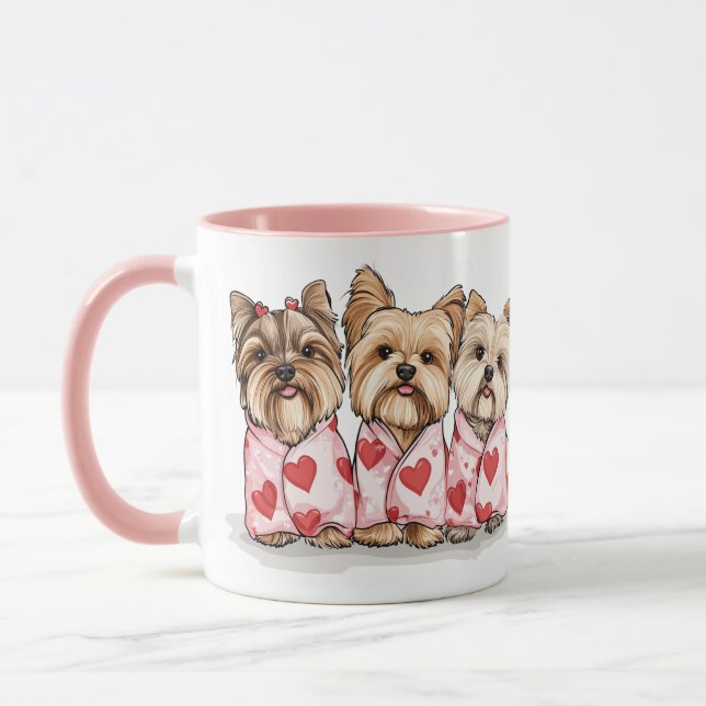 Valentines day Yorkshire Terrier Hundar Mugg (Vänster)